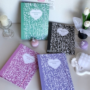 Reliure A5 | Reliure à couverture rigide Composition | Reliure pour cartes photo Kpop | Agenda 6 anneaux K-pop Binder Bullet Journal, cadeaux de scrapbooking