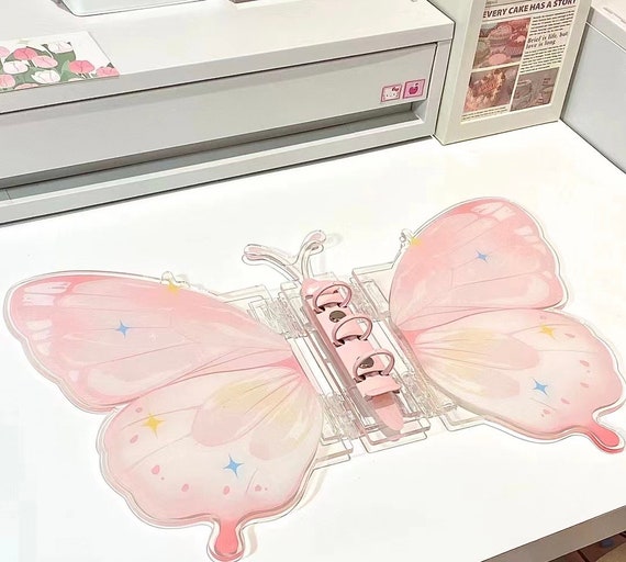 Pink Butterfly Binder Binder 3 Inch Photocard Binder 20 Sheets