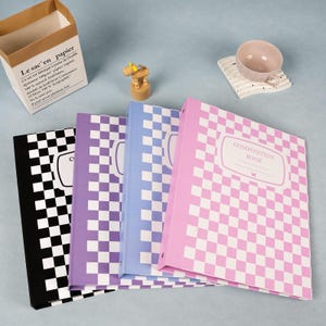 Handmade Checkered A4 | A5 Binder Hardboard Book Card Holder Photo Album Photocard Collect Organzier Book Gifts Photocard binder kpop binder image 10