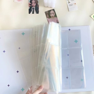Recambios de cristal A4 A5 para carpeta de composición / Recambios para carpeta de tarjetas fotográficas Kpop / Carpeta de anillas para agenda, libro de colección Kpop, diario, álbum de recortes