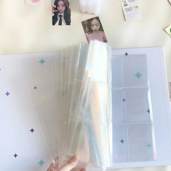 Recharges A4 A5 Crystal pour reliure de composition | Recharges de reliure pour cartes photo Kpop | Classeur à anneaux Kpop Collect book Journal Scrapbooking