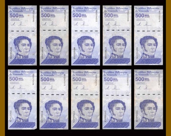 10 Pcs x Venezuela 500 Mil Bolivar Soberano, 2020 Circulated Used USA Seller COA