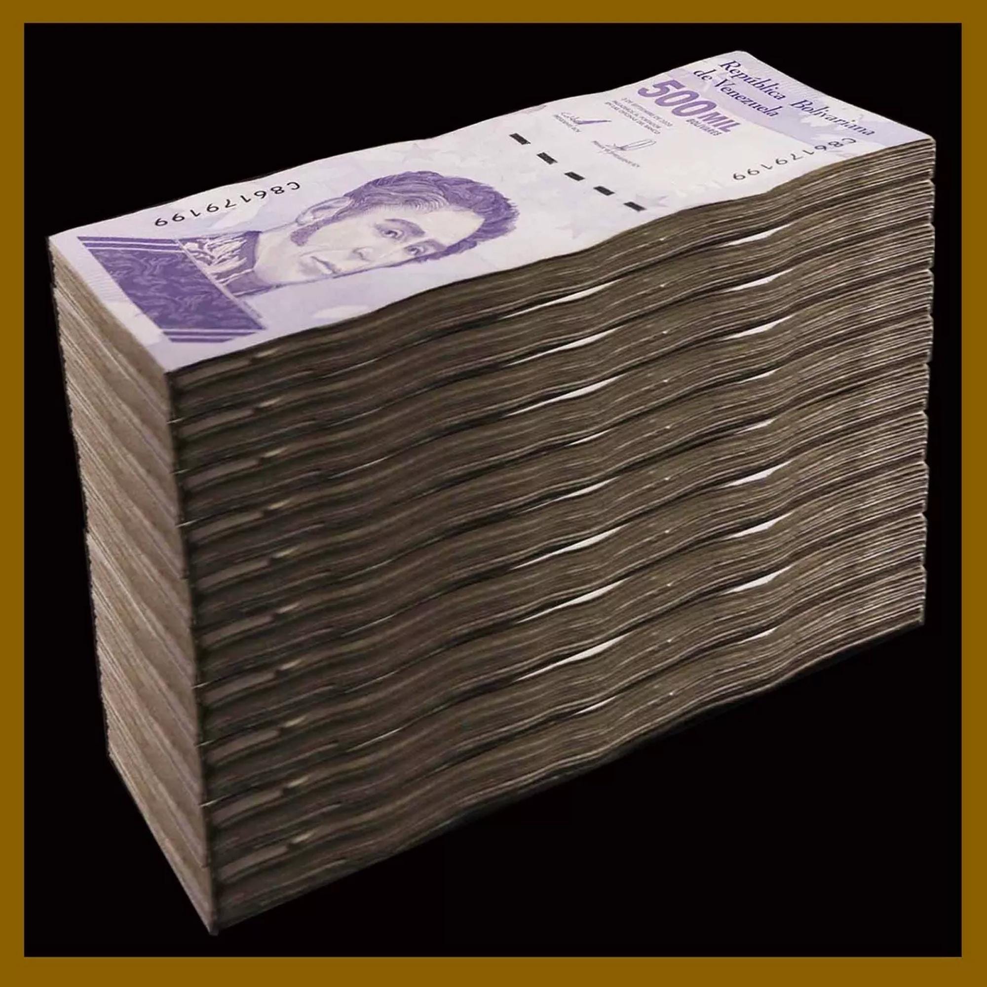 1000 Pcs Brick x Venezuela 500 Mil Bolivar Soberano, 2020 Circulated Used USA Seller COA