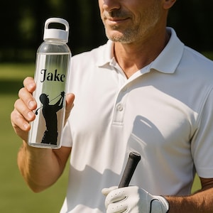 Personalised Golf Water Bottle, Gift for Golf enthusiasts, Custom Golf Water Bottle, Golf Gift for Him, Golf Gift for Her