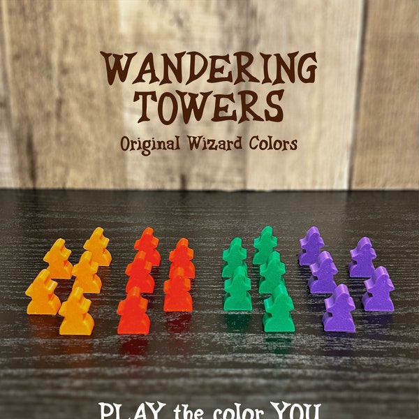 Wandering Towers: Original Wizard Colors - Board Game Upgrades - Board Game Accessories