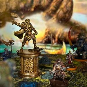 Blood Rage: Deluxe Gods of Asgard - Pedestales y bandeja para cartas