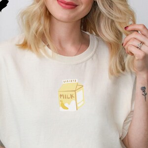 Milk Cartons Shirt Banana Milk Shirt Harajuku Clothing Kawaii Aesthetic Shirt Cute Milk Shirt Foodie Gift Foodie Shirt