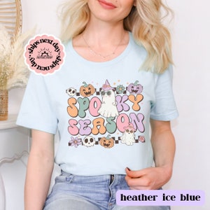 Spooky Season T Shirt, Boho Halloween Shirt, Hippie Halloween Shirt, Witch Ghost Shirt, Boo Crew Shirt, Cute Spooky Shirt