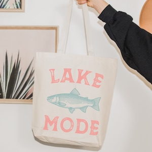 Lake Mode Tote Bag Lake Lover Tote Lake Lover Gift Summer Lake Days Lake Life  Lake Vacation Tote Camping Gifts Lake Gifts Lake Bum