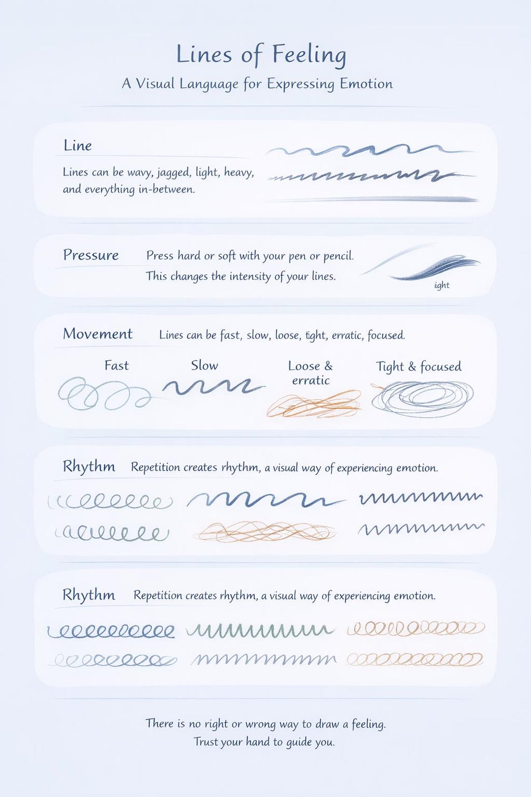 Lines of Feeling – Gentle Art Therapy Worksheet Using Visual Language ...