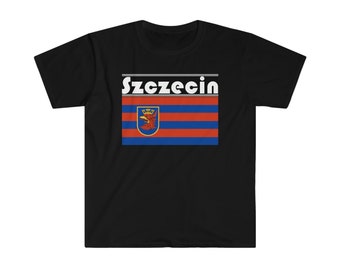 Szczecin, cadeau de T-shirt de drapeau de la Pologne - unisexe confortable