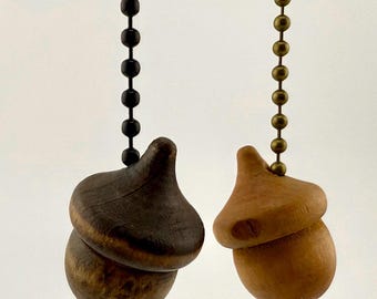 Wood Acorn Light or Ceiling Fan Pull
