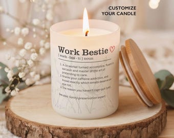 Work Bestie Candle, Funny Office Gift for Coworker, Best Work Friend Definition Candle, Birthday Gift for Colleague, Office Humor Decor