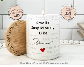 Funny Soy Wax Candle Gift for Coworker, Funny Retirement Gift Idea, Retirement Smells Like Candle, Happy Retirement Gift, Funny Candle Gift