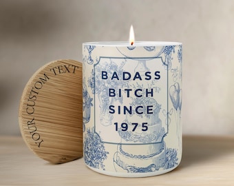 Funny 50th Birthday Candle, French Toile Candle, Gifts for 50th, Mom Birthday, Friend Birthday Party Decor, Gift For Her, 1975 Birthday