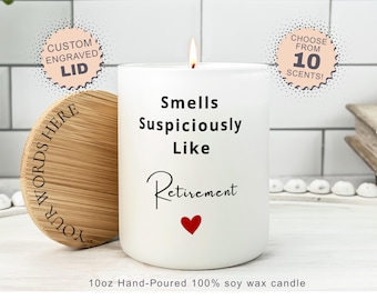 Funny Soy Wax Candle Gift for Coworker, Funny Retirement Gift Idea, Retirement Smells Like Candle, Happy Retirement Gift, Funny Candle Gift