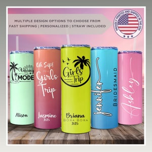 Girls Trip Tumbler, Insulated Mug, Gift for Friends , Girl Group Trip Vacation Tumblers, Custom Trip Drink Cups