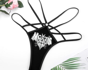 Mortis bat logo T-back thong