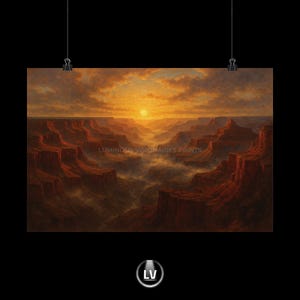 Sunset Canyon Matte Horizontal Poster, Wall Art Decor, Nature-inspired Home Decor, Gift for Nature Lovers, Relaxing Landscape | APLS #104