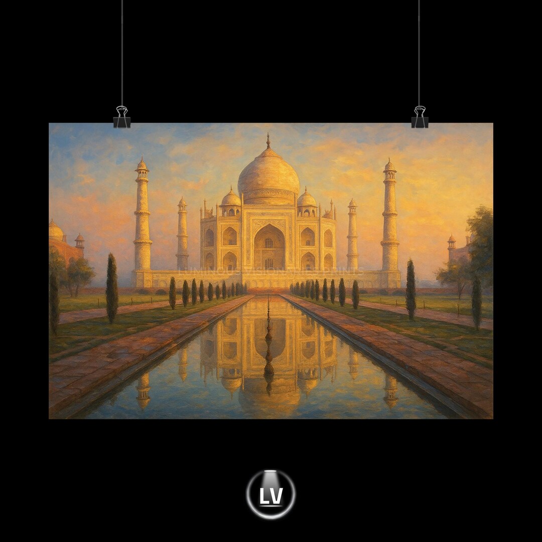 Elegant Matte Horizontal Poster of the Taj Mahal, Home Decor, Wall Art ...