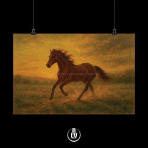 Rustic Horse Art Print, Nature Inspired Wall Decor, Equestrian Gift, Farmhouse Aesthetic Poster, Perfect for Animal Lovers | APA #11