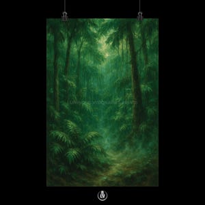 Serene Jungle Wall Art / Poster verticali opachi, decorazioni naturalistiche, arte verde, stampe forestali, decorazioni per l'ufficio / APLS #83