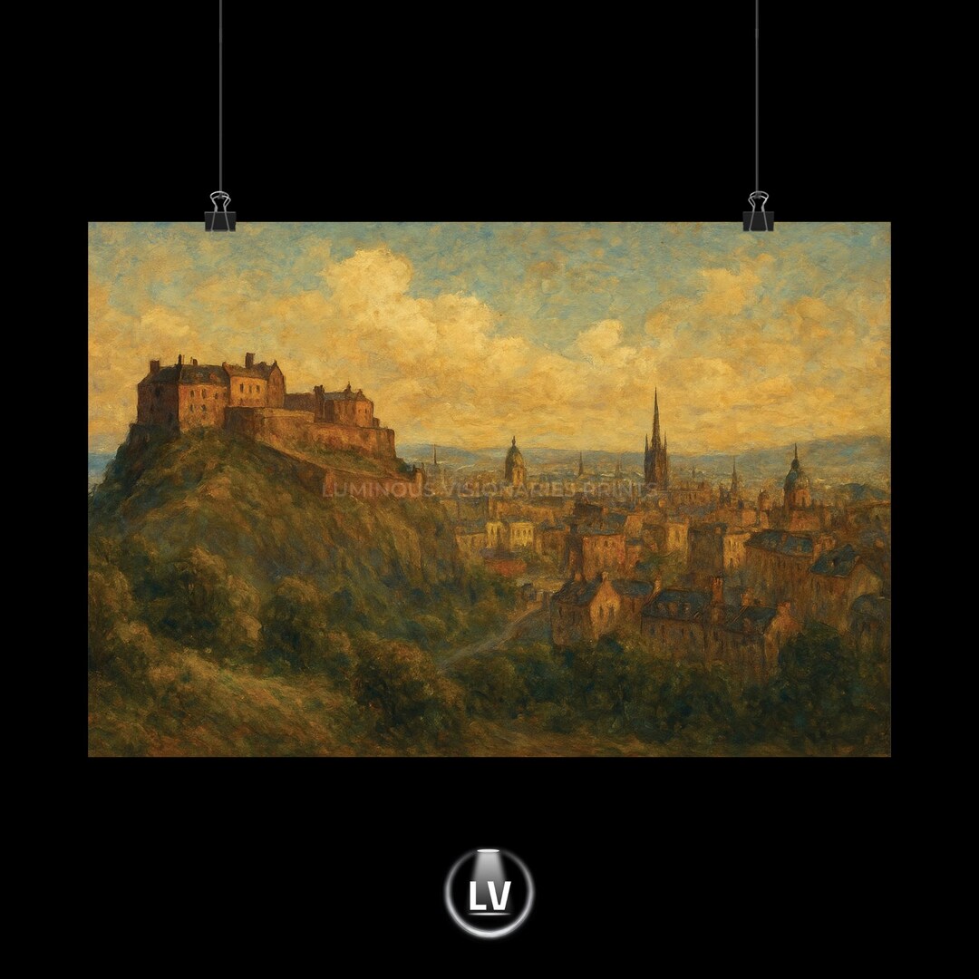 Artistic Matte Horizontal Poster of Edinburgh Skyline, Home Decor, Wall ...