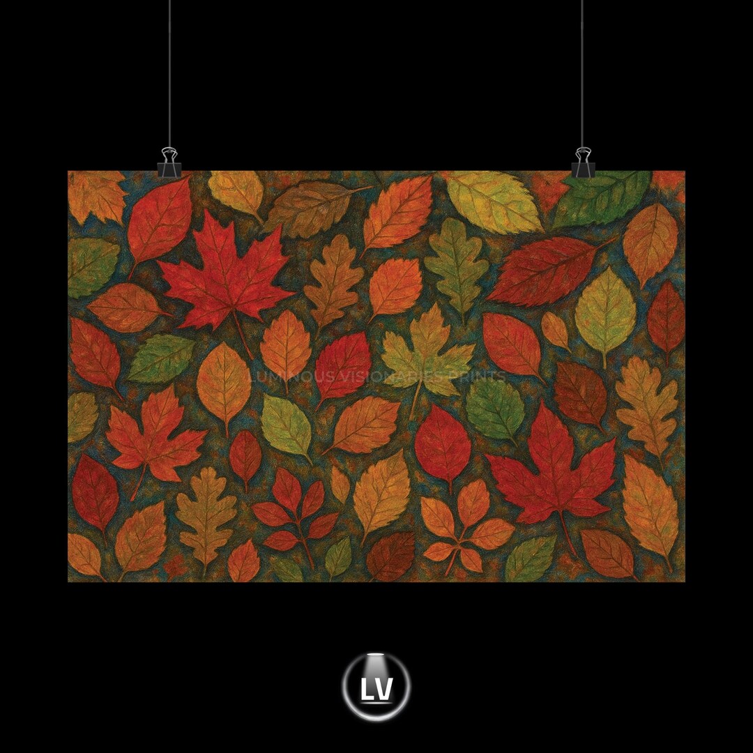 Fall Leaves Poster: Matte Horizontal Print - Cozy Seasonal Decor | APPT ...