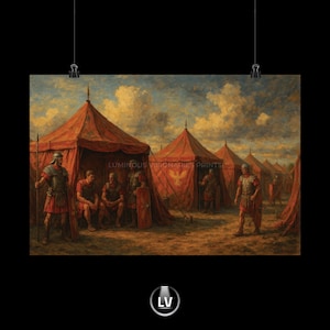 Vintage Roman Soldier Camp Matte Poster, Historical Decor, Vintage Wall Art, Gift for History Lovers, Home Office Decor | APMT #7