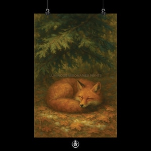 Gemütliches Fuchs Poster - Gelassener Tier Kunstdruck, Natur Dekor, Schlafzimmer Wand Kunst, Wildtier Geschenk, Herbst Vibes | APA #43