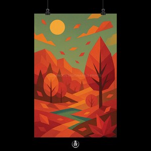 Poster Herbstliche Landschaft, Herbst Deko Wandbild, Natur Poster, Herbstliche Dekoration, Geschenk für Naturliebhaber | APAG #12