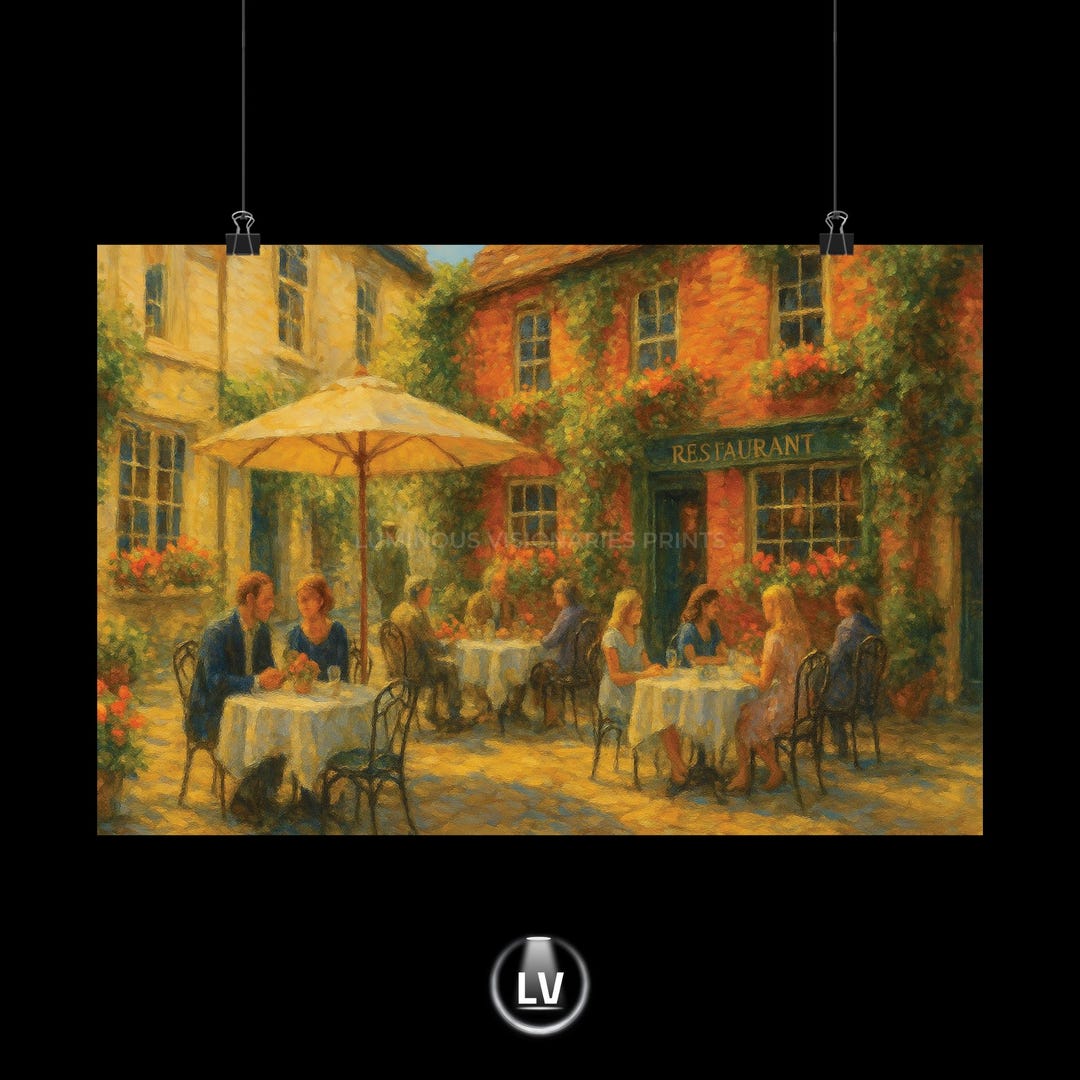 Charming Cafe Matte Horizontal Poster, Art Decor, Wall Accent, Home ...