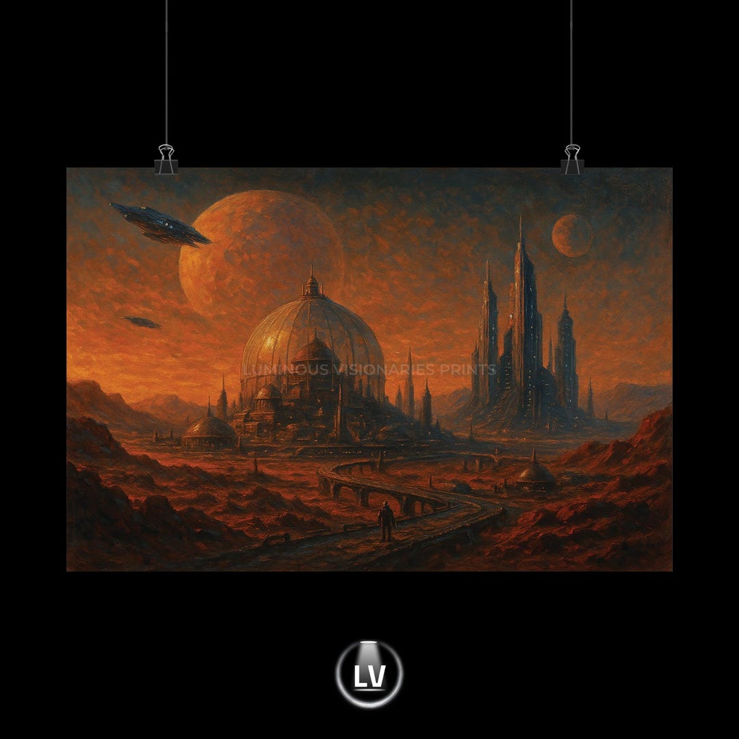 Futuristic Landscape Poster | Matte Art Print for Home Decor, Sci-fi ...