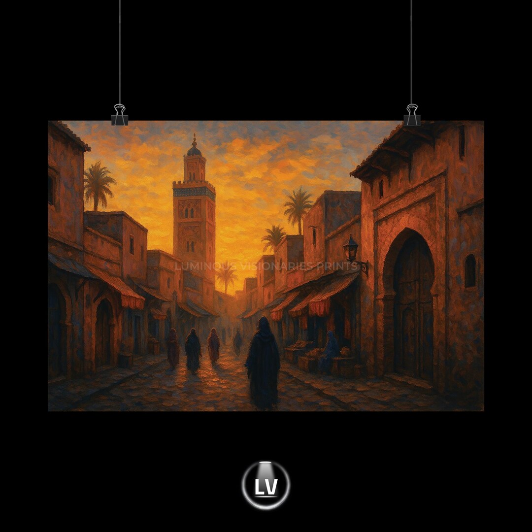Warm Desert Sunset Matte Poster Art, Wall Décor for Home, Moroccan ...