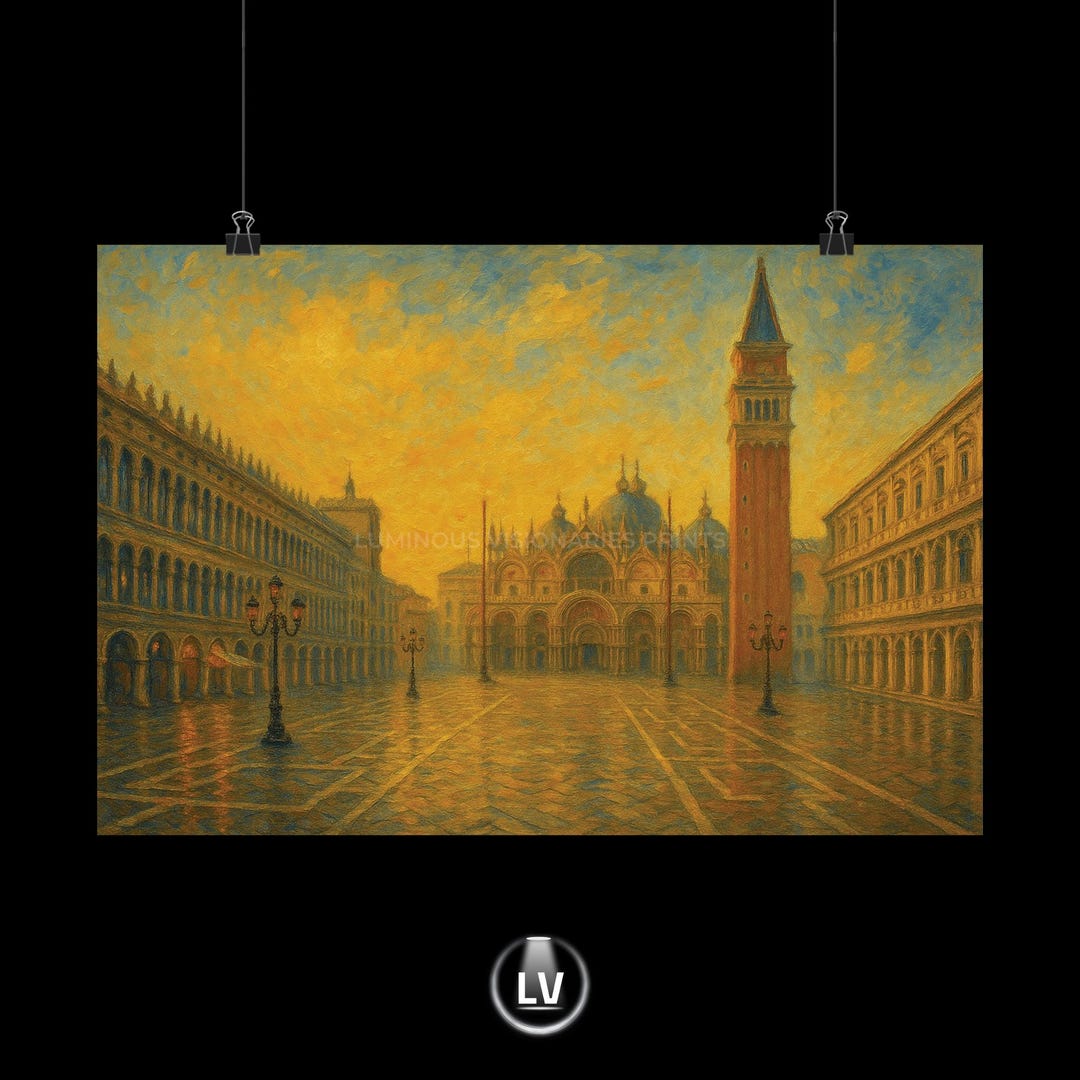 Venetian Landscape Print: Matte Vintage Art Posters (home Wall Decor ...