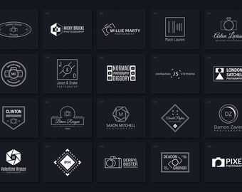 20 Photography Vector Logo Templates 6, AI, EPS, PSD, Editable Logos, Photography, Photo, Logo Bundle, Logo Pack, Camera, Photographer Logo