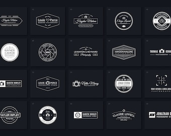20 Photography Vector Logo Templates 3, AI, EPS, PSD, Editable Logos, Photography, Photo, Logo Bundle, Logo Pack, Camera, Photographer Logo