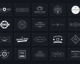 20 Photography Vector Logo Templates 5, AI, EPS, PSD, Editable Logos, Photography, Photo, Logo Bundle, Logo Pack, Camera, Photographer Logo