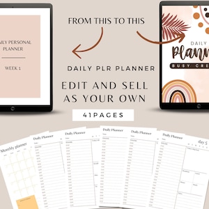 Resell Editable Planner | Undated Planner Template | Adhd Planner | Canva Editable | That Girl Planner | Resell Rights | Monthly Planner