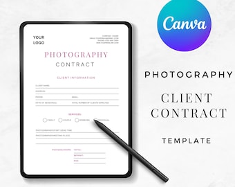 Client Agreement | Wedding Photography Contract Template | Instant Download | Booking Form | Photographer Marketing Business Form