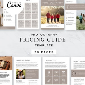 Photographer Pricing Guide Template Wedding | Photographer Client Guide | Senior Pricing Guide Sheet Template | Welcome Guide With Text