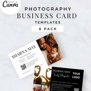 Canva Template | Instant Download | Photo Business Card Template | Marketing Brochure | Horizontal Business Card | Vertical Business Card