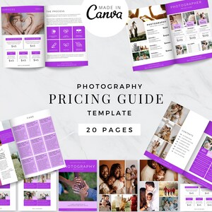 Photographer Pricing Guide Template Wedding | Photographer Client Guide | Senior Pricing Guide Sheet Template | Welcome Guide With Text