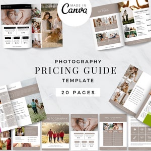 Photographer Pricing Guide Template Wedding | Photographer Client Guide | Senior Pricing Guide Sheet Template | Welcome Guide With Text