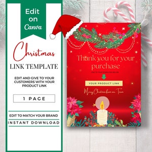 Plantillas de vendedor de productos digitales / Enlace de Canva a productos digitales / Tarjeta de agradecimiento / Instrucciones de descarga digital de Canva / Descarga instantánea