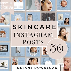 Skincare Instagram Templates | Esthetician Instagram Post | Esthetician Canva Template | Spa Templates | Esthetician Story Covers