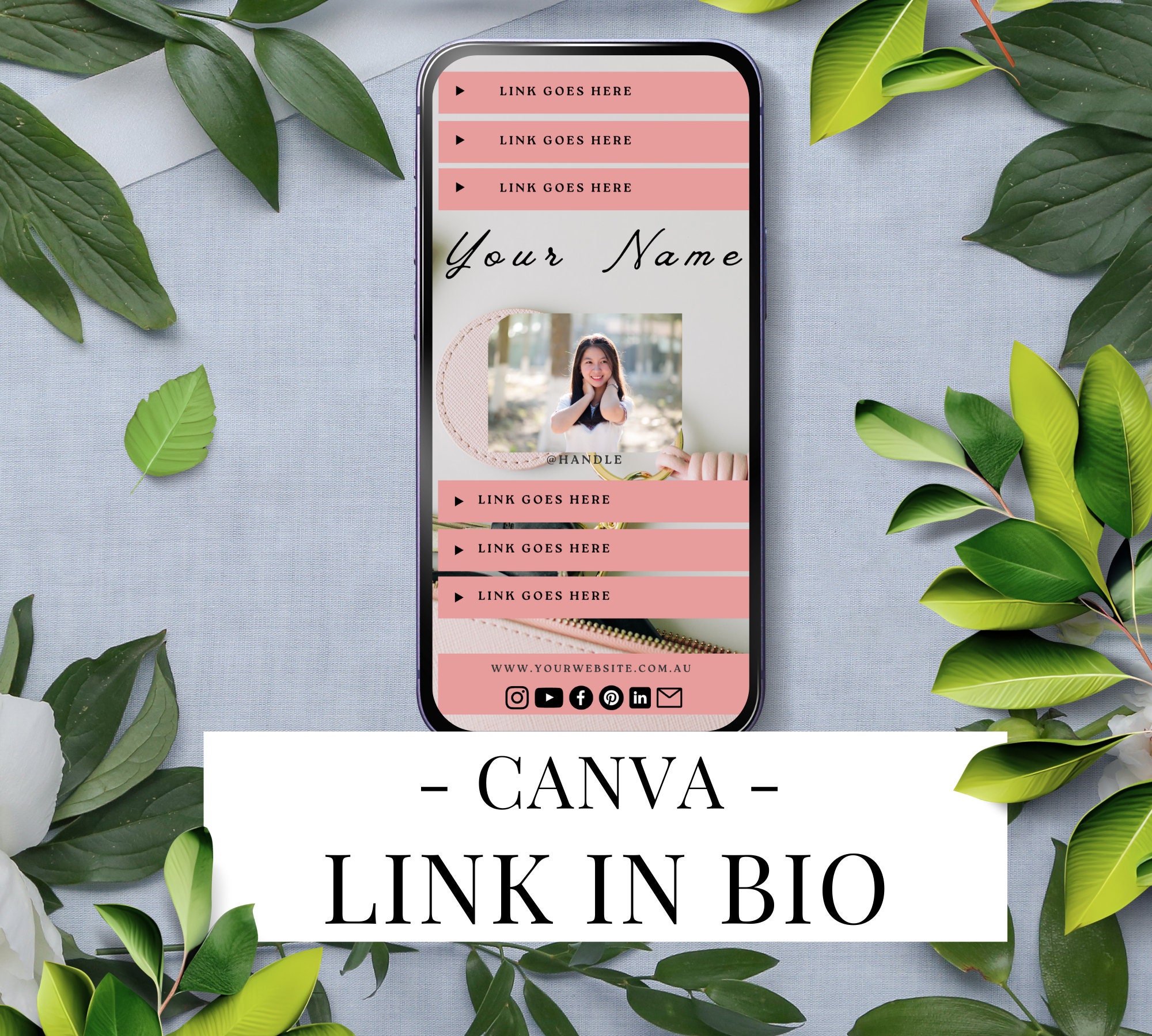 Tiktok Link in Bio Templates Canva, Instagram Landing Page, Instagram ...