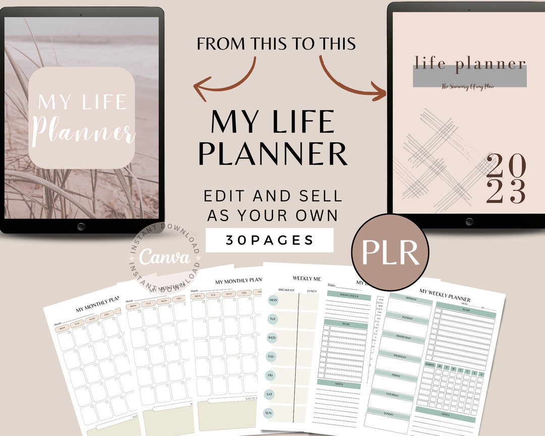 Plr Canva Template | Canva Commercial Use Editable Planner | Digital ...