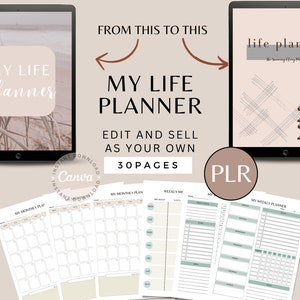 Plr Canva Template | Canva Commercial Use Editable Planner | Digital Planner | Plr Planner To Resell | Instant Download | Self Care