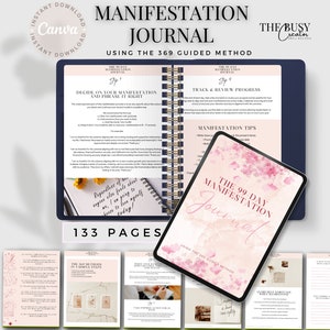 369 Manifest Journal | 369 Manifestation Method Printable Pdf | Manifesting Planner Printable | Loa Planner | Manifestation Techniques